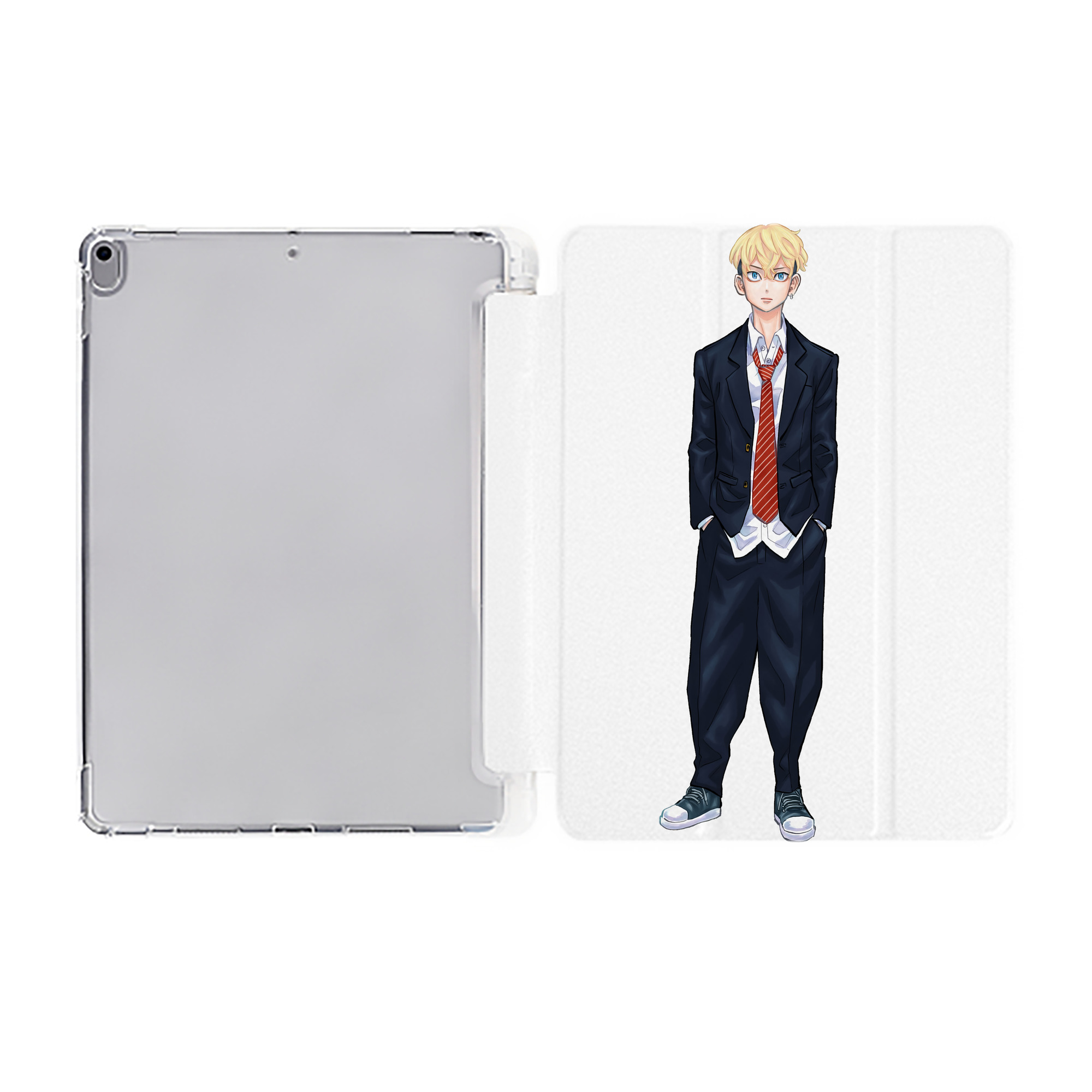（画像用） 東京リベンジャーズ Tokyo Revengers IPad ケース ペン収納付き 三つ折りスタンド PUレザー×シリコン 対応機種9.5/10.5/10.9インチ